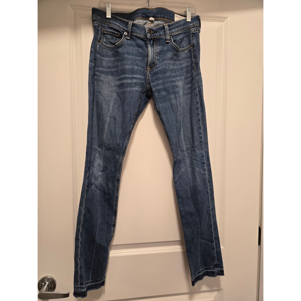 Rag & Bone Dre Slim Boyfriend Jeans Coopers Wash Raw Hem Size 28
